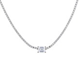 Judith Ripka White Cubic Zirconia Rhodium Over Silver Haute Tennis Choker Necklace 11.89ctw