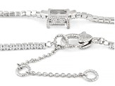 Judith Ripka White Cubic Zirconia Rhodium Over Silver Haute Tennis Choker Necklace 11.89ctw