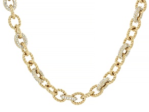 Judith Ripka White Cubic Zirconia 14k Gold Clad More is More Necklace 15.06ctw