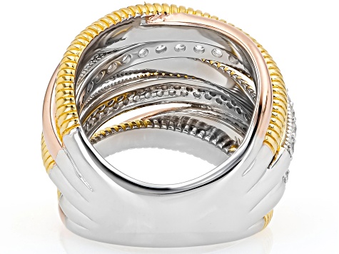 Judith Ripka Cubic Zirconia Rhodium with Yellow & Rose 14k Gold