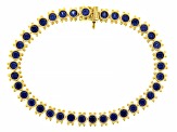 Judith Ripka Blue Lab Created Sapphire 14k Gold Clad Tennis Bracelet 10.70ctw