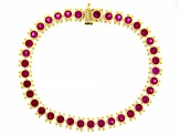 Judith Ripka Lab Created Ruby 14k Gold Clad Tennis Bracelet 10.70ctw