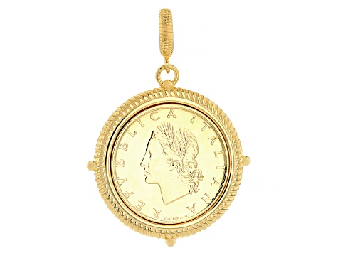 Judith Ripka 14k Gold Clad Genuine Italian 20-Lira Coin Enhancer