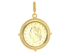 Judith Ripka 14k Gold Clad Genuine Italian 20-Lira Coin Enhancer