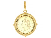 Judith Ripka 14k Gold Clad Genuine Italian 20-Lira Coin Enhancer