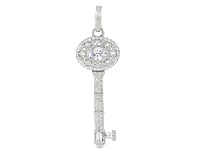 Judith Ripka White Cubic Zirconia Rhodium Over Sterling Silver Estate Key Enhancer 4.05ctw