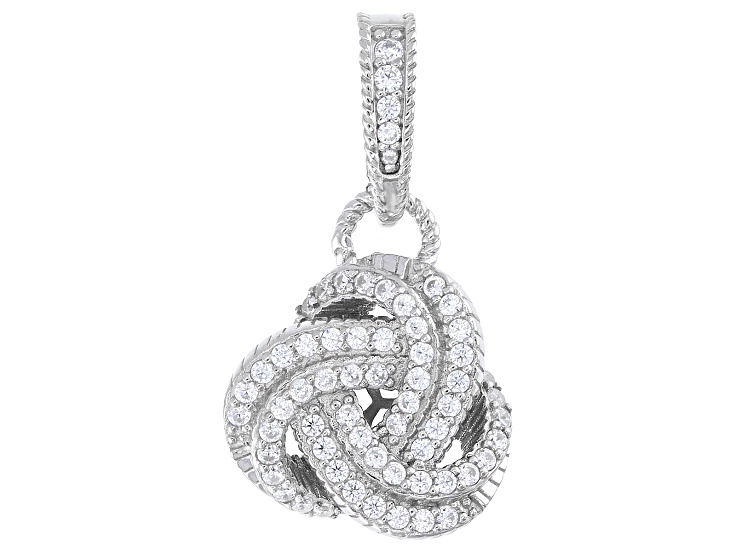 Judith Ripka White Cubic Zirconia Rhodium Over Sterling Silver Haute Knot Enhancer 2.74ctw