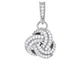 Judith Ripka White Cubic Zirconia Rhodium Over Sterling Silver Haute Knot Enhancer 2.74ctw