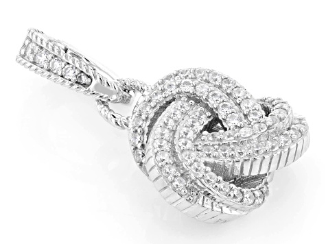 Judith Ripka White Cubic Zirconia Rhodium Over Sterling Silver Haute Knot Enhancer 2.74ctw