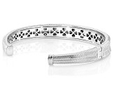 Judith Ripka White Cubic Zirconia Rhodium and 14k Yellow Gold Clad Harmony Bangle 5.23ctw
