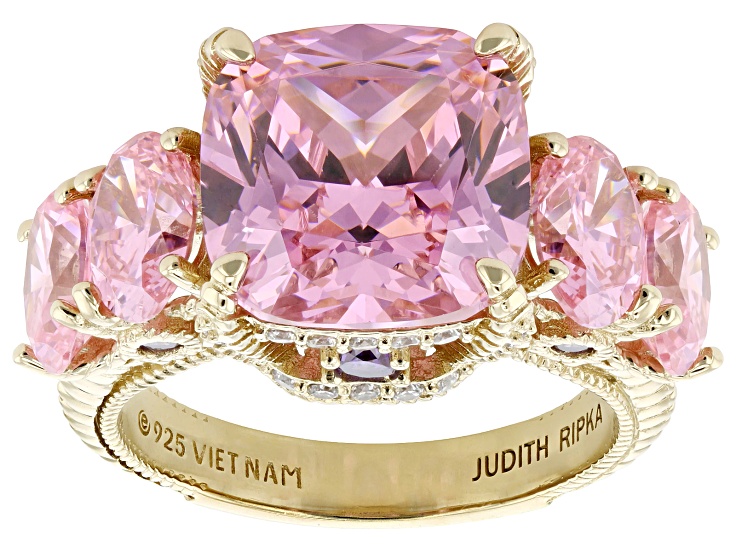 TOCCA LEGAME RING K10 ピンクゴールド系　13号 Judith Ripka Pink Cubic Zirconia 14k Gold Clad Ring 17.46ctw