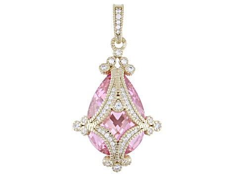 Judith Ripka Pink Cubic Zirconia 14k Gold Clad Gothic Enhancer