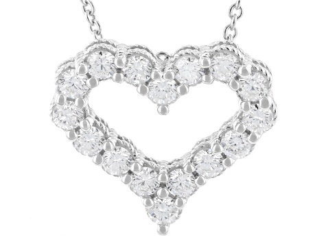 Judith Ripka Lab Grown Diamond F VS2 Rhodium Over Sterling Silver Lucent Heart Necklace