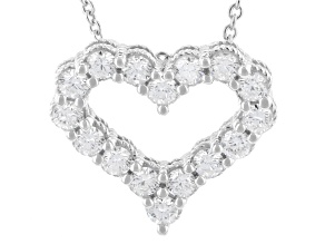 Judith Ripka Lab Grown Diamond F VS2 Rhodium Over Sterling Silver Lucent Heart Necklace