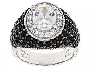 Judith Ripka White Cubic Zirconia Rhodium Over Sterling Silver Ring 6.39ctw