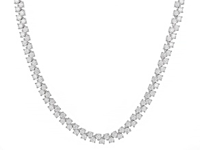 Judith Ripka White Cubic Zirconia Rhodium Over Sterling Silver Zig Zag Necklace 31.58ctw