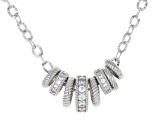 Judith Ripka White Cubic Zirconia Rhodium Over Sterling Silver Haute Rondelle Necklace 1.28ctw