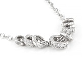 Judith Ripka White Cubic Zirconia Rhodium Over Sterling Silver Haute Rondelle Necklace 1.28ctw