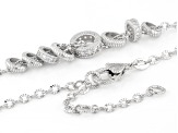 Judith Ripka White Cubic Zirconia Rhodium Over Sterling Silver Haute Rondelle Necklace 1.28ctw