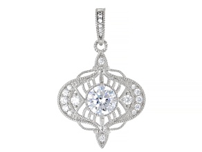 Judith Ripka White Cubic Zirconia Rhodium Over Sterling Silver Haute Vintage Enhancer 5.71ctw