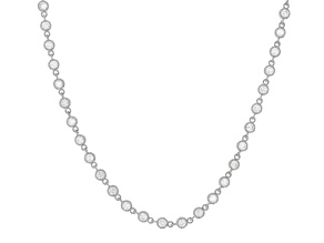 Judith Ripka White Cubic Zirconia Rhodium Over Sterling Silver Bezel Set Necklace 36.36ctw