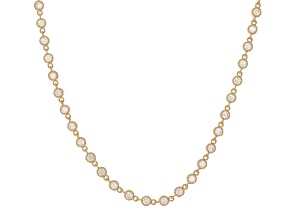 Judith Ripka White Cubic Zirconia 14k Gold Clad Bezel Set Necklace 36.36ctw