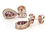 Judith Ripka Blush Cubic Zirconia 14k Rose Gold Clad Printemps Dangle Earrings 8.23ctw