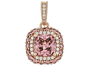 Judith Ripka Blush Cubic Zirconia 14k Rose Gold Clad Printemps Enhancer 12.31ctw