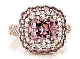 Judith Ripka Blush Cubic Zirconia 14k Rose Gold Clad Printemps Ring 12.10ctw