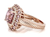 Judith Ripka Blush Cubic Zirconia 14k Rose Gold Clad Printemps Ring 12.10ctw