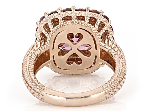 Judith Ripka Blush Cubic Zirconia 14k Rose Gold Clad Printemps Ring 12.10ctw