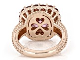 Judith Ripka Blush Cubic Zirconia 14k Rose Gold Clad Printemps Ring 12.10ctw