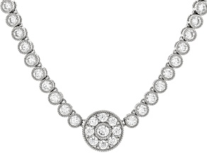 Judith Ripka White Cubic Zirconia Rhodium Over Sterling Silver Haute Bezel Tennis Necklace 29.33ctw