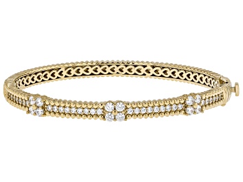 Picture of Judith Ripka White Cubic Zirconia 14k Gold Clad Haute Bangle 3.01ctw