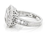 Judith Ripka White Cubic Zirconia Rhodium Over Sterling Silver Haute East West Ring 5.31ctw