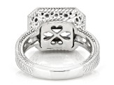 Judith Ripka White Cubic Zirconia Rhodium Over Sterling Silver Haute East West Ring 5.31ctw
