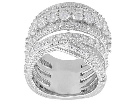 Judith Ripka White Cubic Zirconia Rhodium Over Sterling Silver