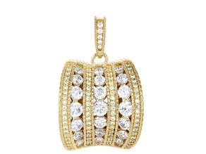 Judith Ripka White Cubic Zirconia 14k Gold Clad Haute Contour Enhancer 5.84ctw