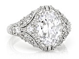 Judith Ripka White Cubic Zirconia Rhodium Over Sterling Silver Estate Cocktail Ring 6.50ctw