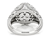 Judith Ripka White Cubic Zirconia Rhodium Over Sterling Silver Estate Cocktail Ring 6.50ctw
