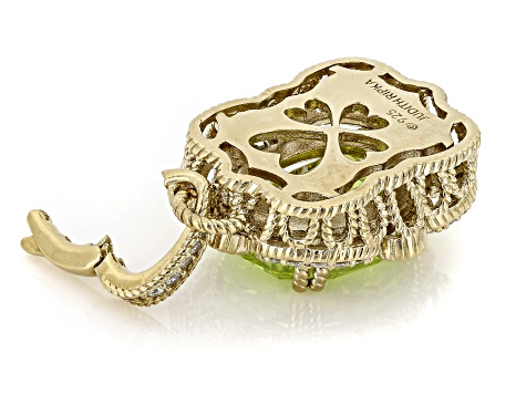 Judith Ripka Apple Green Cubic Zirconia 14k Gold Clad Printemps Enhancer 22.96ctw