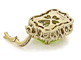 Judith Ripka Apple Green Cubic Zirconia 14k Gold Clad Printemps Enhancer 22.96ctw