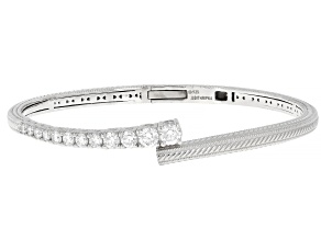 Judith Ripka Prazana® Lab-Grown Diamonds F VS Rhodium Over Sterling Silver Bangle 0.86ctw