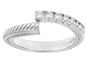 Judith Ripka Prazana® Lab-Grown Diamonds F VS Rhodium Over Silver Ring 0.12ctw