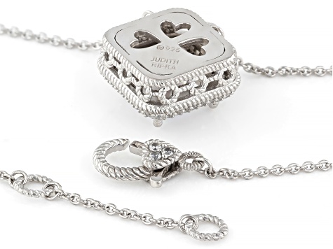 Judith Ripka White and Aurora Borealis Cubic Zirconia Rhodium Over