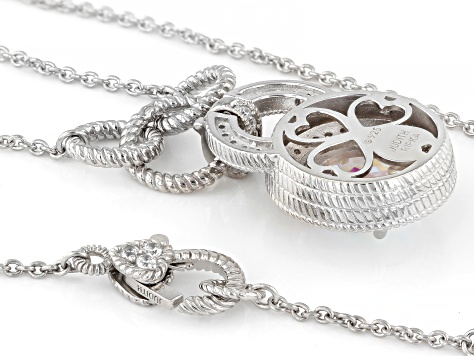 Judith Ripka Aurora Borealis & Cubic Zirconia Rhodium Over Silver