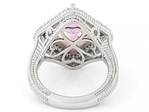 Judith Ripka Aurora Borealis With Cubic Zirconia Rhodium Over Sterling Silver Ring 7.15ctw
