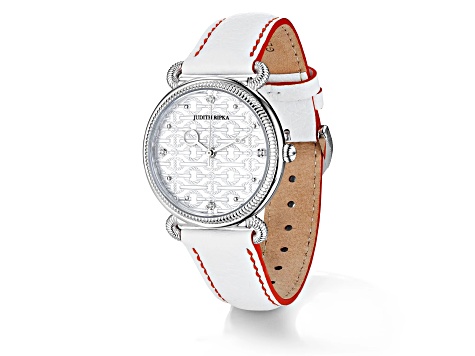 Judith Ripka Vienna Wristwatch Judith Ripka Couture Vienna White Diamond Accent With Orange  main image 2
