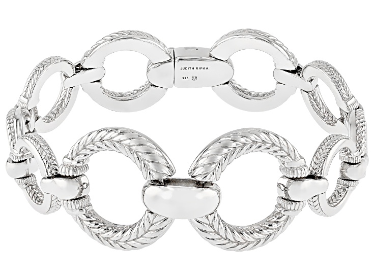 Judith Ripka Couture Vienna Rhodium Over Sterling Silver Link