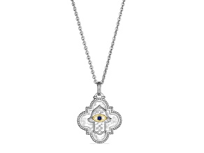 Judith Ripka Couture Little Luxuries Sapphire & Diamond Rhodium Over Silver & 18k Gold Necklace